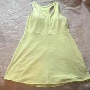 Fabletics Light Yellow Sleeveless Midi Dress